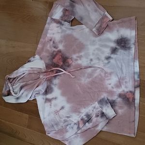 Freeloader Nordstrom Hacci Stule Soft Hooded Light Sweatershirt Burnout tie dye